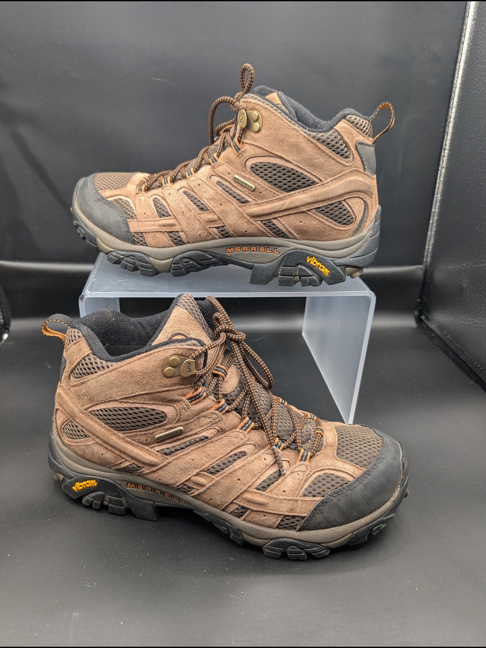 Merrell Brown and Black Men's Mid-Height Hiking Boots